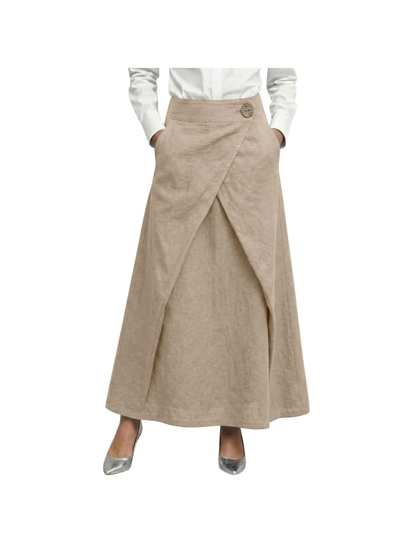 Vintage Botanical Print Maxi Skirt View