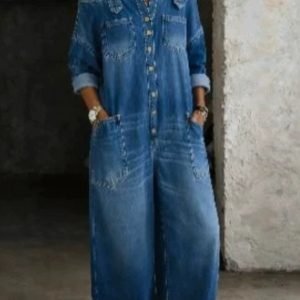 Womens Off The Shoulder Denim Retro Oversized Wide Leg Rompers Casual Loose Jean Bib Overalls Streetwear Baggy Cargo 1pc Pant Suit for Vacation Music Festival Concert Outfits Fashion Comfy Bodysuit Jumpsuit